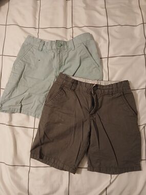Boys Cotton Chino Shorts in Light Blue, Dark Gray